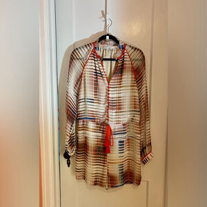 Adelyn Rae Multicolor Plaid Romper with Red Accents